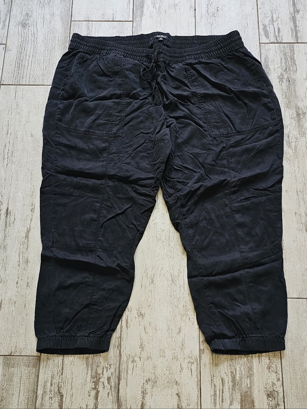 Lucky Brand Black Drawstring Flowy Pants 3X
